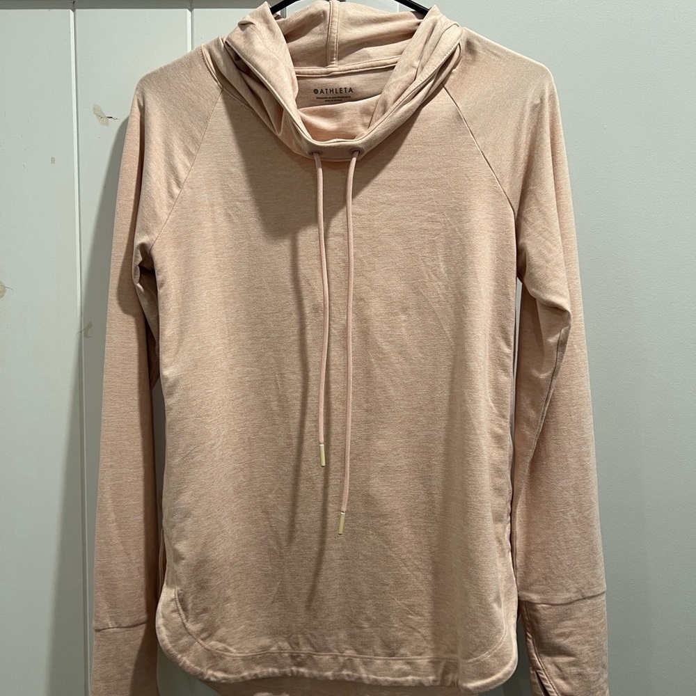 Athleta Uptempo Hoodie XS Dusty Pink‎ with Thumb Holes